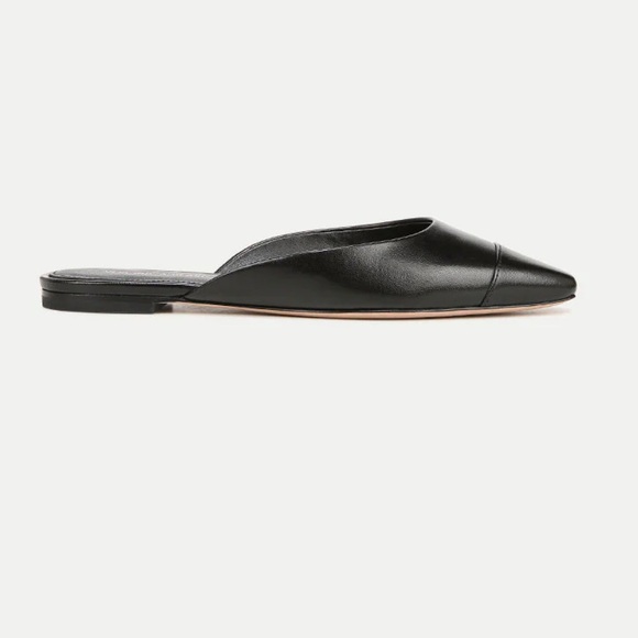 Veronica Beard Carlotta Black Leather Flat Mule - Picture 1 of 4